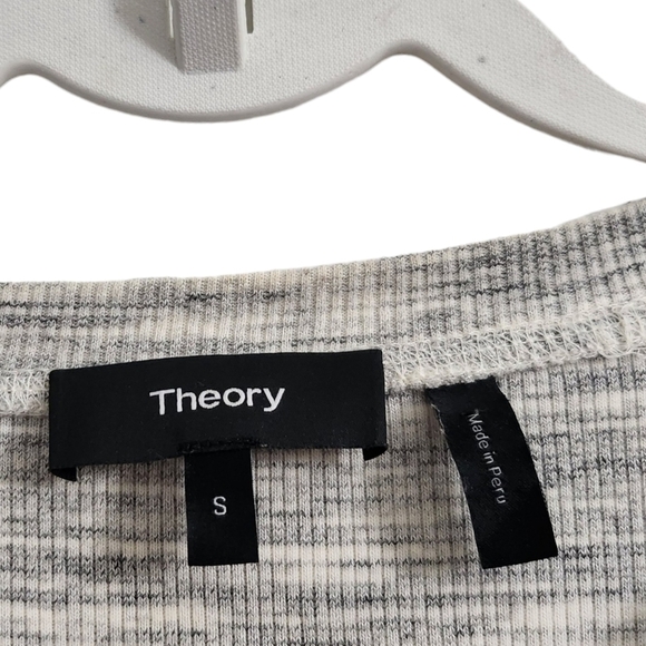 Theory Dress Womens Small T-Shirt Mini Heather Gray Cherry Sterling Rib Knit - Picture 2 of 8
